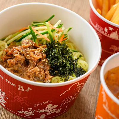 牛カルビと韓国のりの冷やし麺(塩レモン)