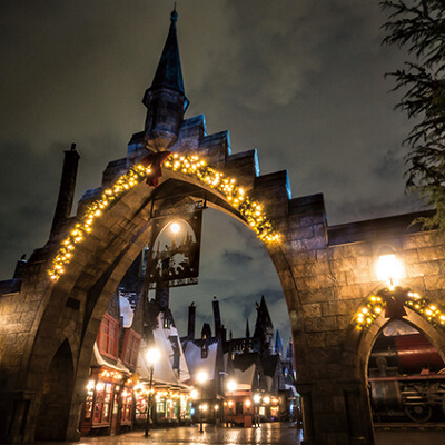 ホグズミード村のクリスマス装飾