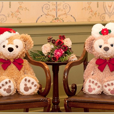 クリスマス限定ダッフィー＆シェリーメイのぬいぐるみ