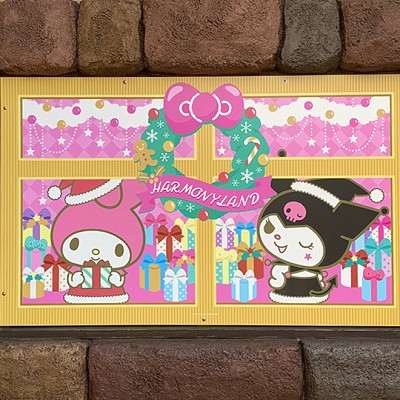 クリスマスの窓枠デコレーション