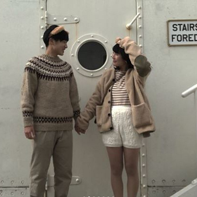 ベージュで統一コーデ