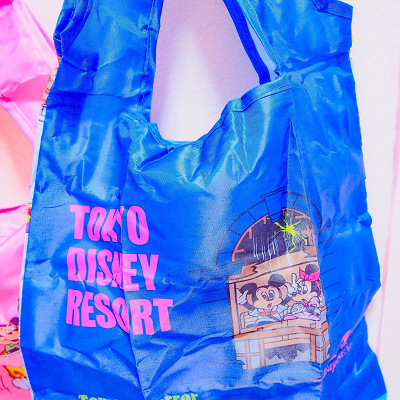 ディズニーガチャガチャのエコバッグ（ブルー）