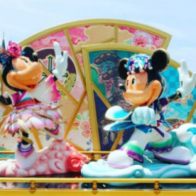 ディズニー夏祭りのミッキーとミニーのフォトロケーション