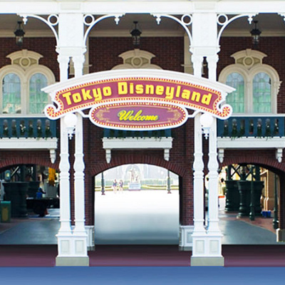 ディズニーランドのお正月イベントのデコレーション