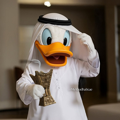 アブダビの衣装を着たドナルド
