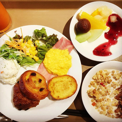 朝食ビュッフェメニューの一例