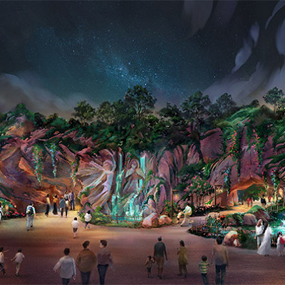 ファンタジースプリングス入口（夜）