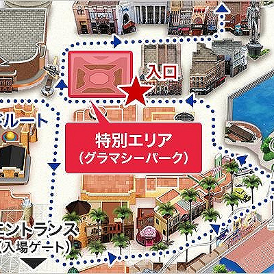 フェスタ・デパレードの有料鑑賞エリア地図