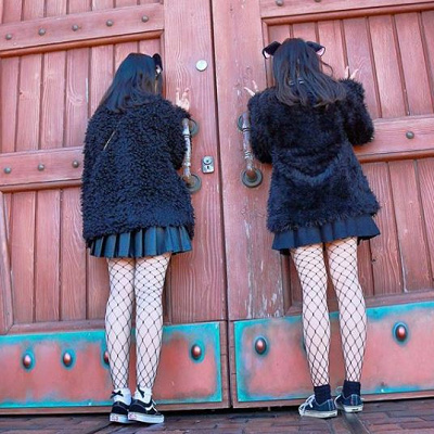 網タイツコーデ