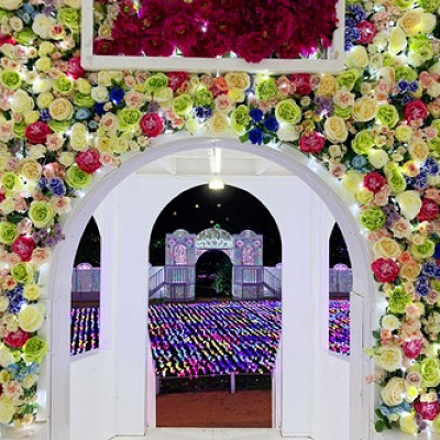 フラワーキャッスルから眺める花畑