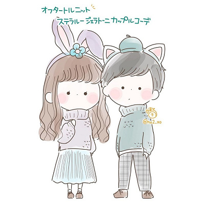 もこもこセーター×ぺたんこ靴のコーデ