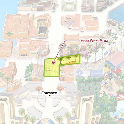 USJキャノピー下の無料wifiエリア