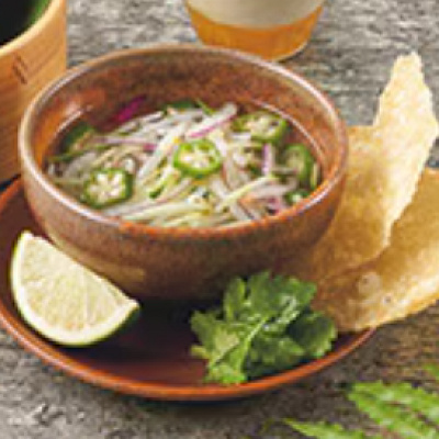 フライドワンタン＆ベジタブルスープ