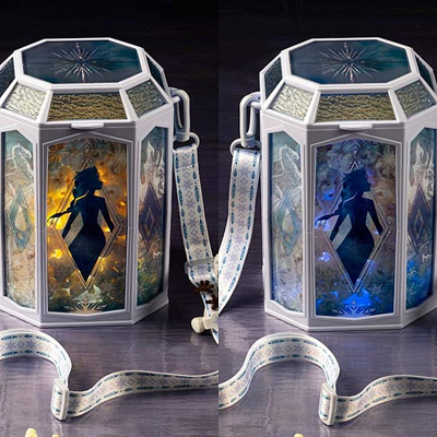 2色に光るアナと雪の女王のポップコーンバケット