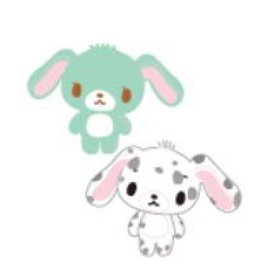 ぶちうさ ミントうさ ペアマスコット ストラップ シュガー