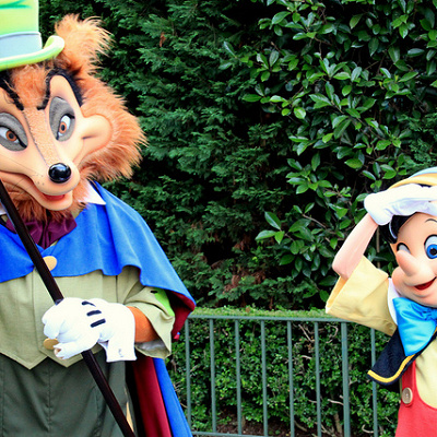 グリーティングのピノキオとファウルフェロー