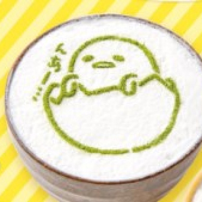 ぐでらてアート　抹茶らて