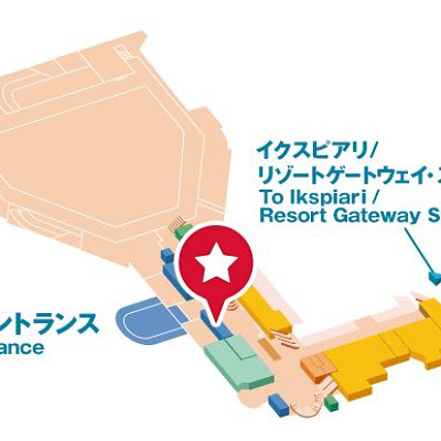 ゲストサービスカウンターの地図