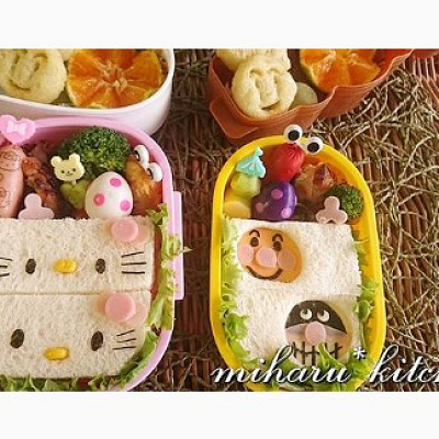 サンドウィッチでキティちゃん弁当