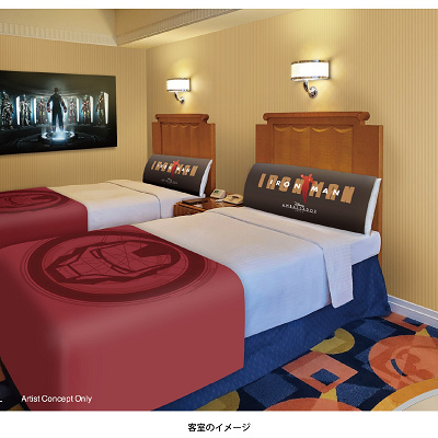 ディズニーアンバサダーホテルのアイアンマンコラボルーム