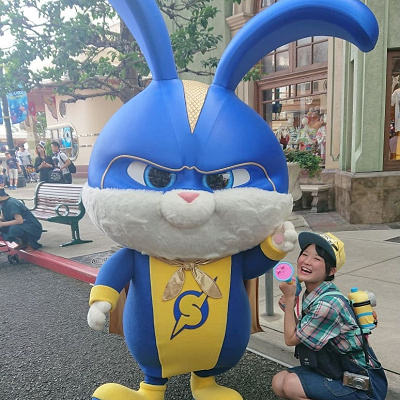 ジーンズスカート×チェック柄シャツ