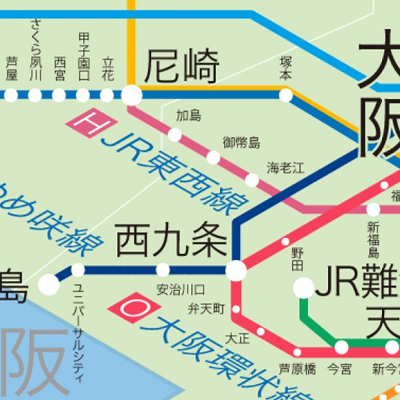 JRユニバーサルシティ駅路線図