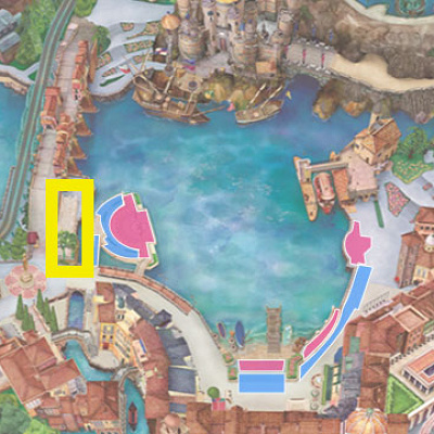 リドアイル裏の場所（黄色の枠で囲んだ部分）