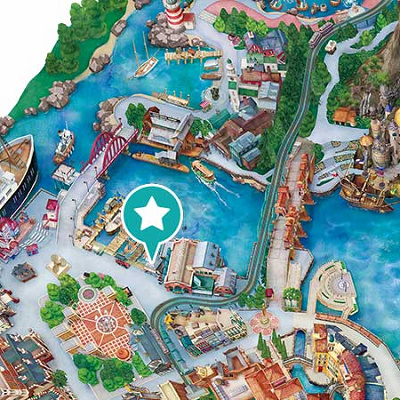 ディズニーシーチュロス：リバティ・ランディング・ダイナーの場所マップ