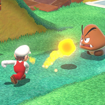 闘うマリオとクリボー