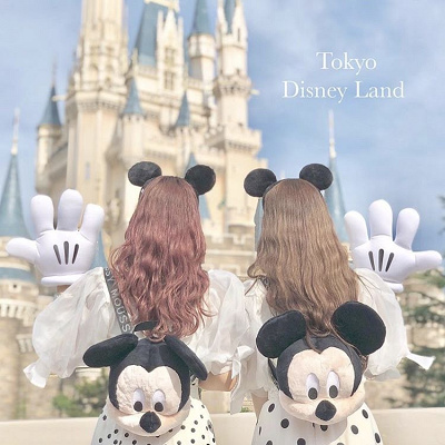 ミッキーカチューシャ×双子コーデ