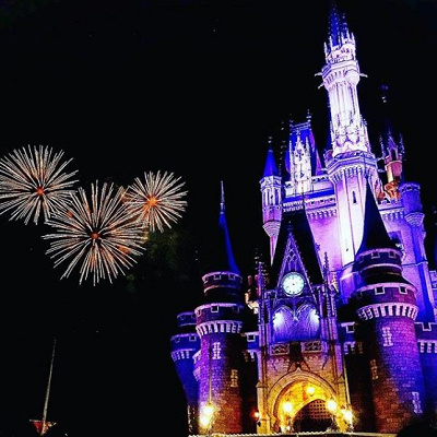 花火がミッキー型に☆