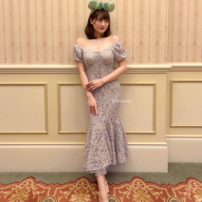 ミニースパンコールカチューシャ(シーブルー)コーデ