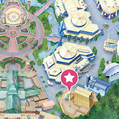 モンスターズ・インク”ライド&ゴーシーク”はエントランスから近い場所にある