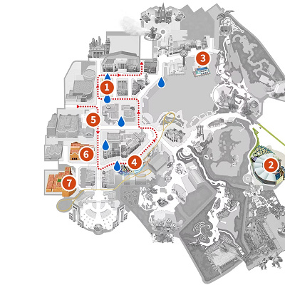 NO LIMIT! サマー・スプラッシュ・パレードの給水所と更衣室の場所