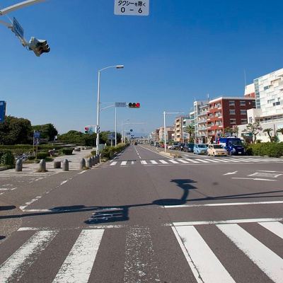 P1：県立湘南海岸公園中部駐車場入り口