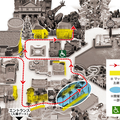 スペクタルナイトパレードのパレードルート