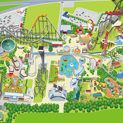 富士急ハイランドの園内マップ