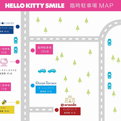 ハローキティスマイル周辺駐車場