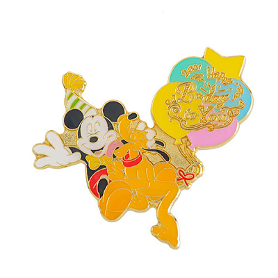 ディズニーモール　ミッキー　プルート　ピンバッジ　LE200 ミッキー＆プルートぬいぐるみバッジ| キャステル | CASTEL