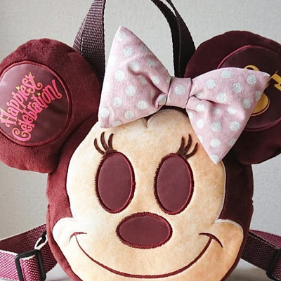 ピンクリボンのミニーパンバッグ