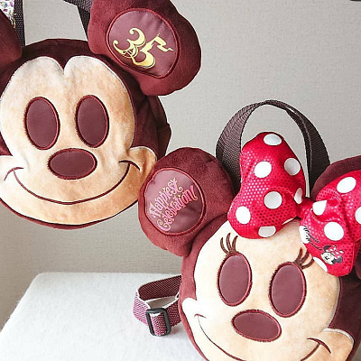 水玉のリボンのミニーパンバッグ