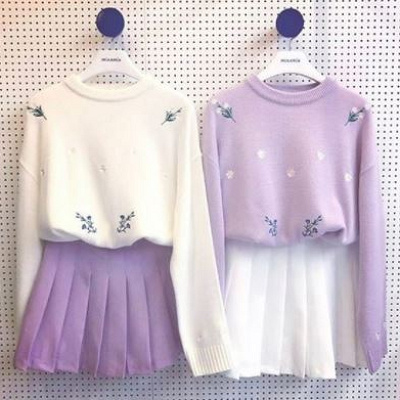 パープル×白