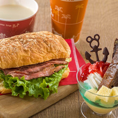 ローストビーフサンド　スープ＆デザートセット