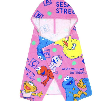 セサミストリートフード付タオル