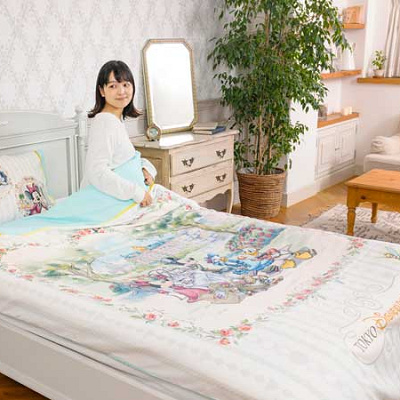 シングルサイズの掛けふとんカバー、まくらカバー、ブランケット、巾着袋セット