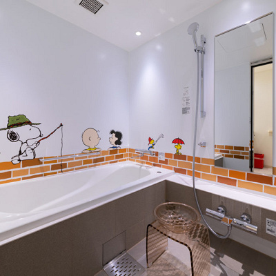 スヌーピーハウスルームのバスルーム