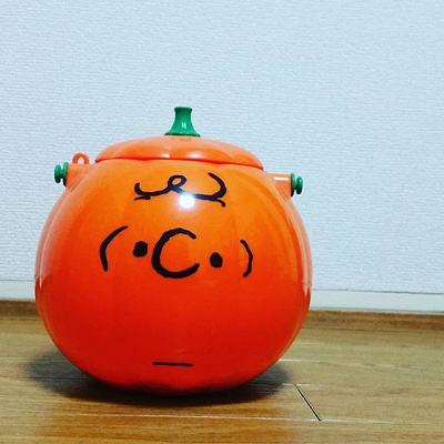 スヌーピー（PEANUTS）【2005年～】チャーリーブラウンのかぼちゃ型ポップコーンバケツ