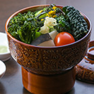 バナジウム水の蒸し野菜