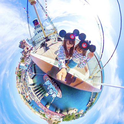 S.S.コロンビア号のデッキ（360度カメラで撮影）