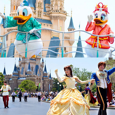 ミニパレードにはディズニーの仲間たちが登場！